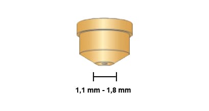 Dettaglio ugello rame torcia cebora mp150 mcp160 plasma