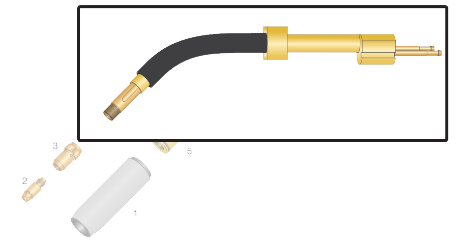 Dettaglio corpo torcia STD per RH 502