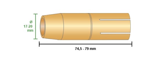 misure ugello gas cilindrico fronius