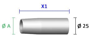 Dettaglio misure Ugello ABIMIG ® GRIP A 305 e 355